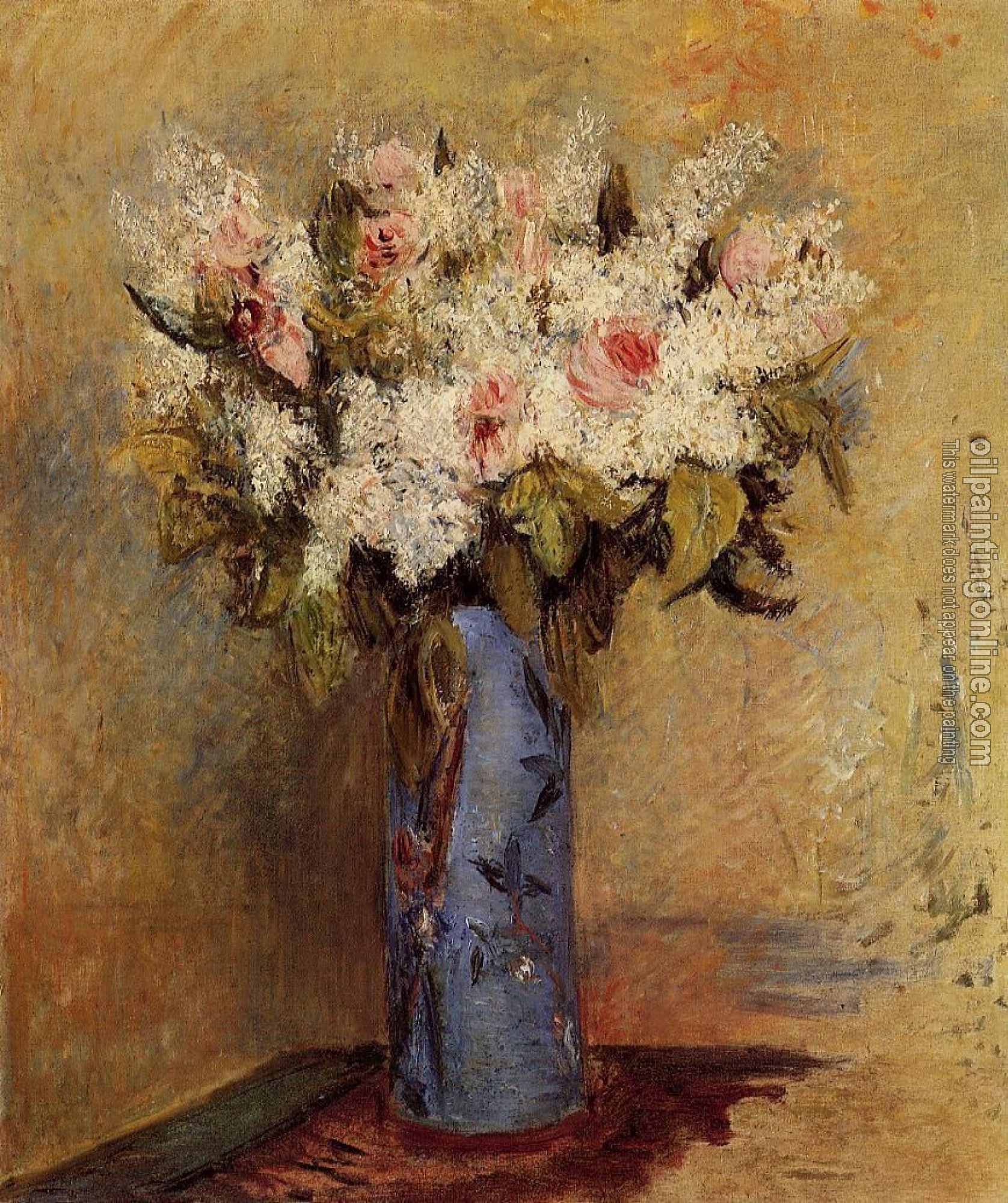 Renoir, Pierre Auguste - Vase of Lilacs and Roses
